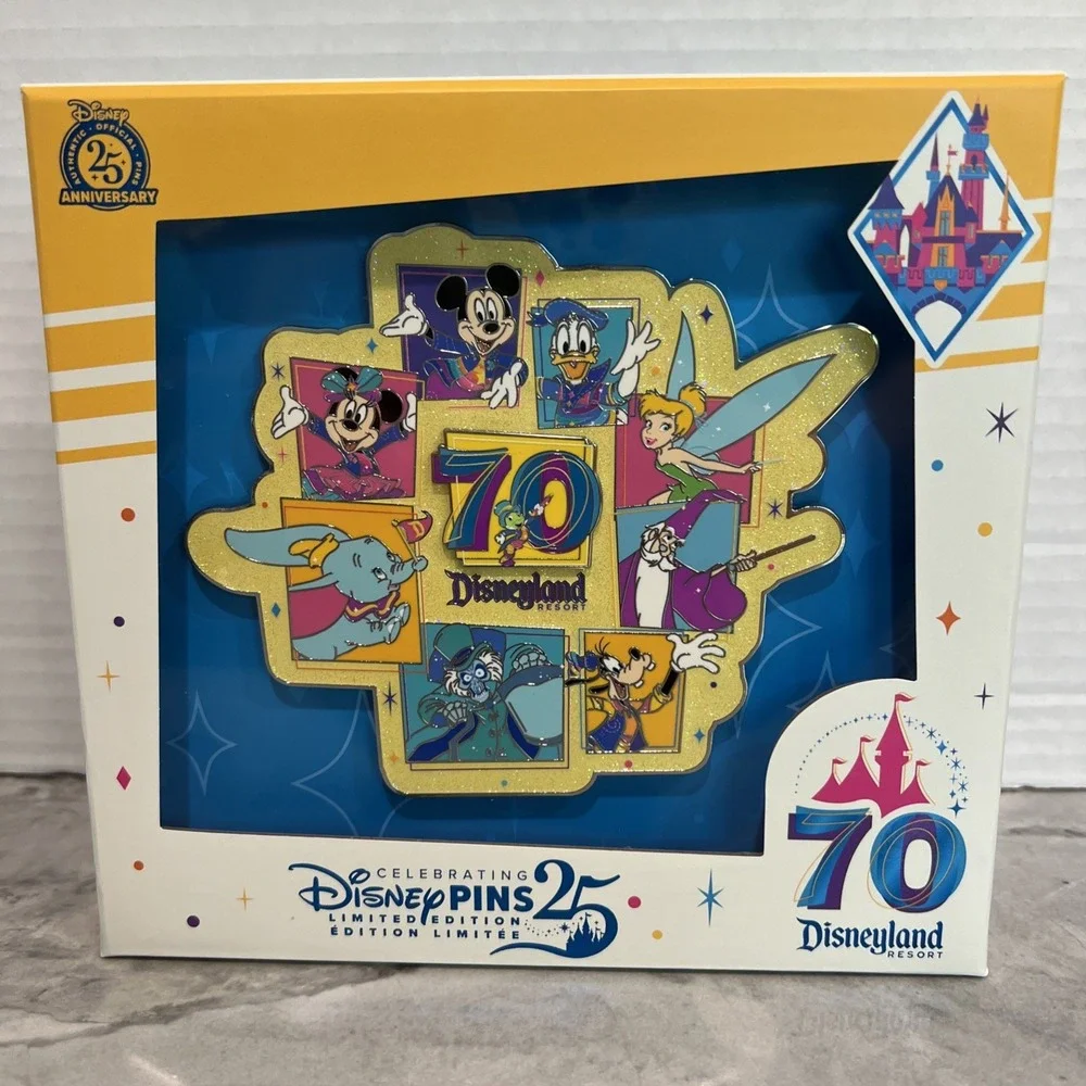 Disneyland 70th Anniversary Mickey & Friends‎ Jumbo Pin Limited Edition 1000 NEW